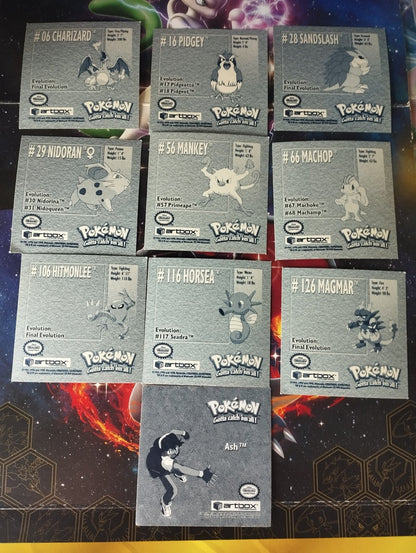 Pokémon Sticker Sammlung Glurak Charizard Ash Holo Lot NM Top WOTC PSA