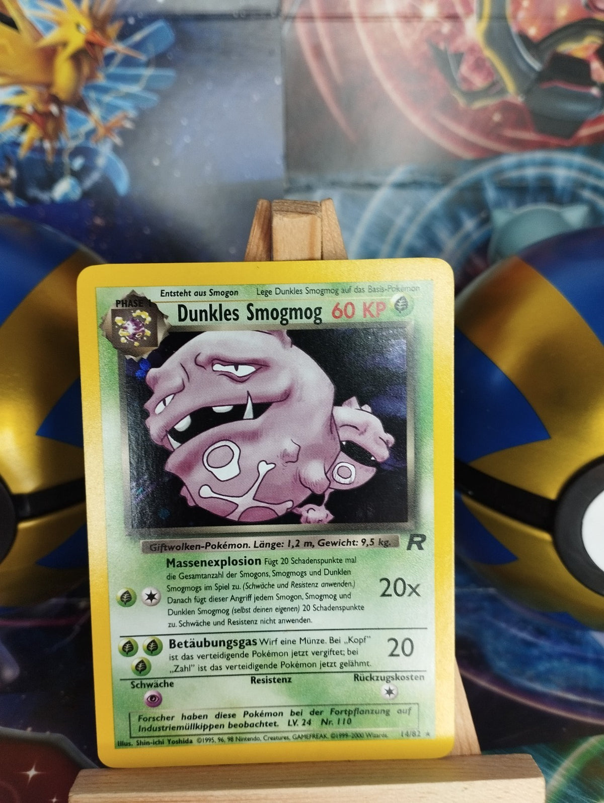 Pokémon Karte Dunkles Smogmog 14/82 Team Rocket Dark Weezing WOTC Holo PSA DE EX
