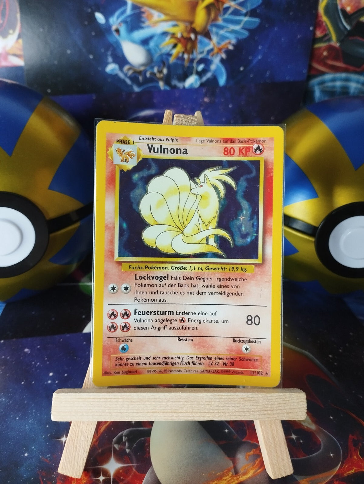Pokémon Karte Vulnona 12/102 Holo BAse Set Ninetales WOTC PSA #4