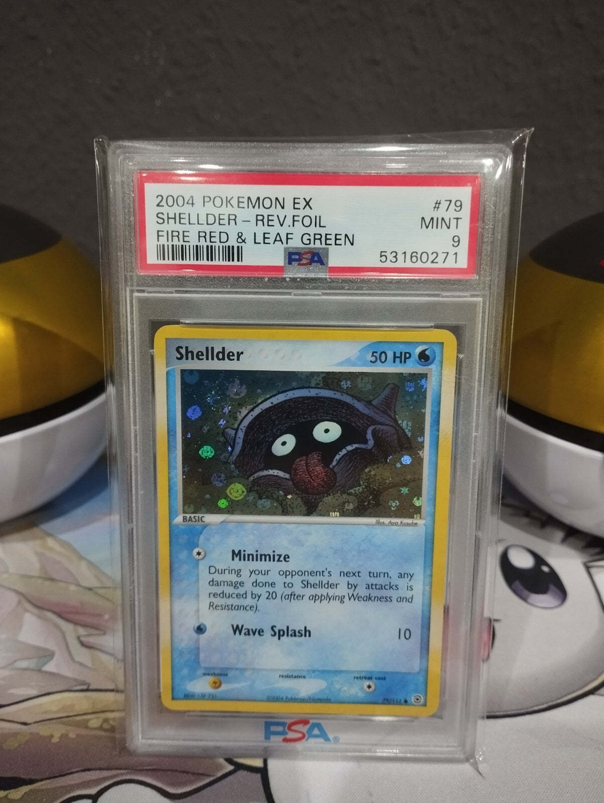 Pokémon Karte Shellder 79/112 Reverse Holo Firered Leafgreen PSA 9 WOTC PSA EN