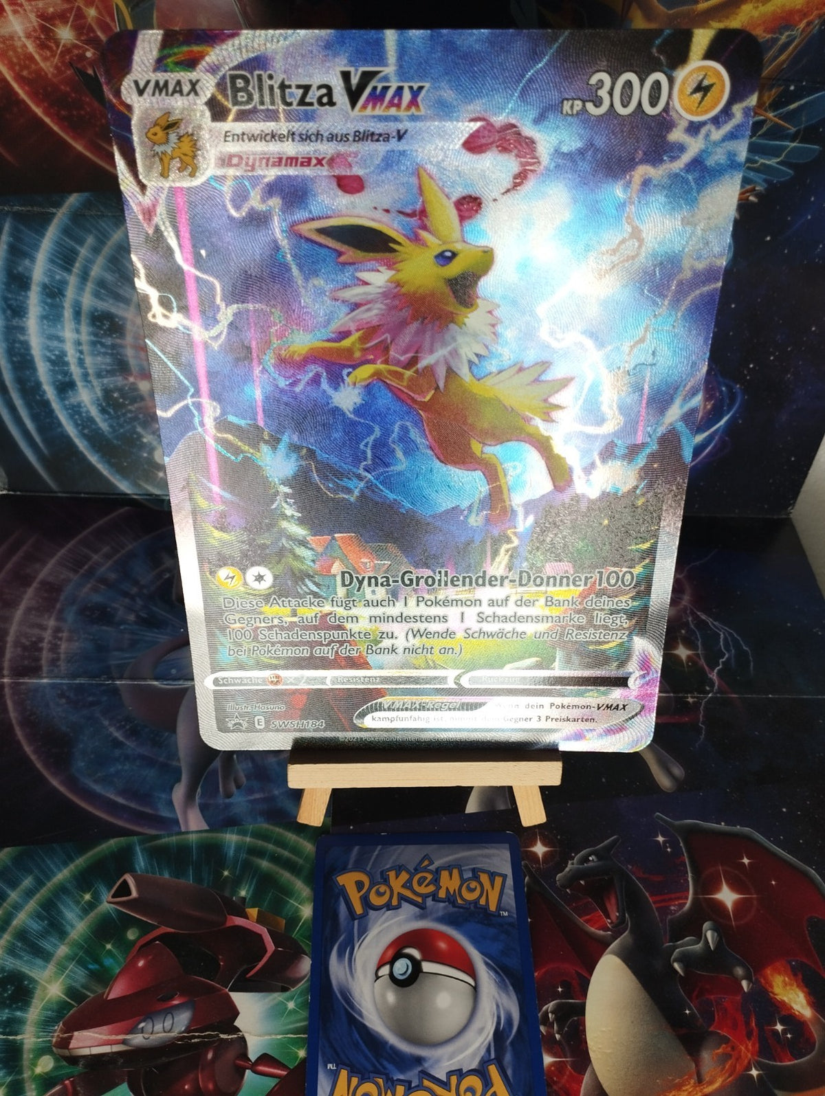 Pokémon Blitza VMAX SWSH184 Promo Jumbo Oversize XXL DE PSA NM EX Jolteon