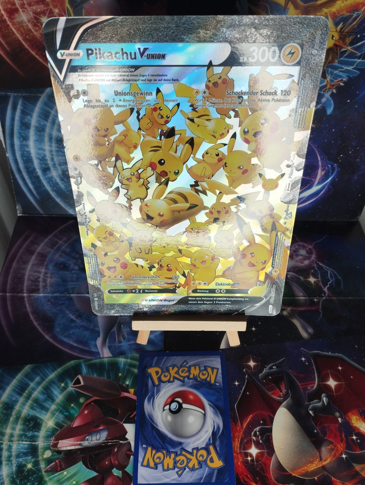 Pokémon Pikachu V-UNION SWSH139-SWSH142 Promo Jumbo Oversize XXL DE PSA NM #1