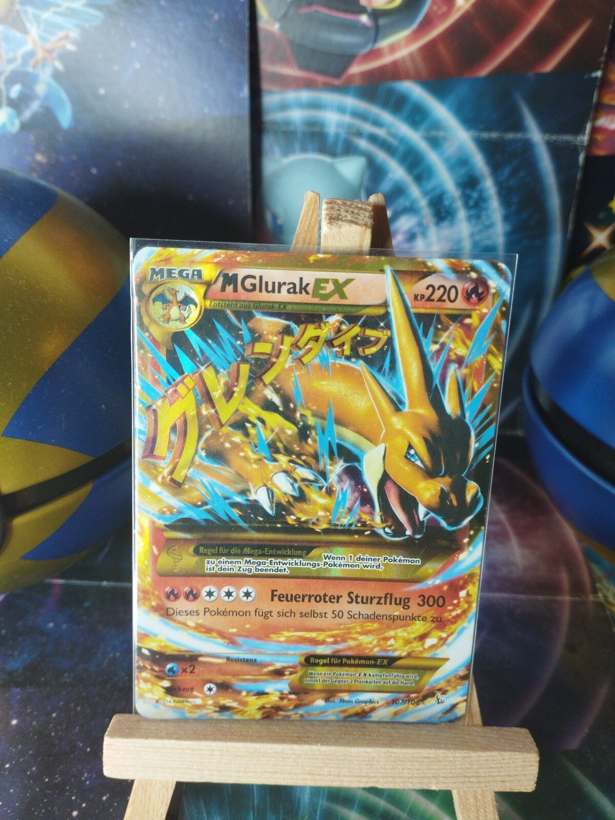Pokémon Glurak EX 107/106 XY Flammenmeer DE PSA EX Charizard Secret Rare RAR