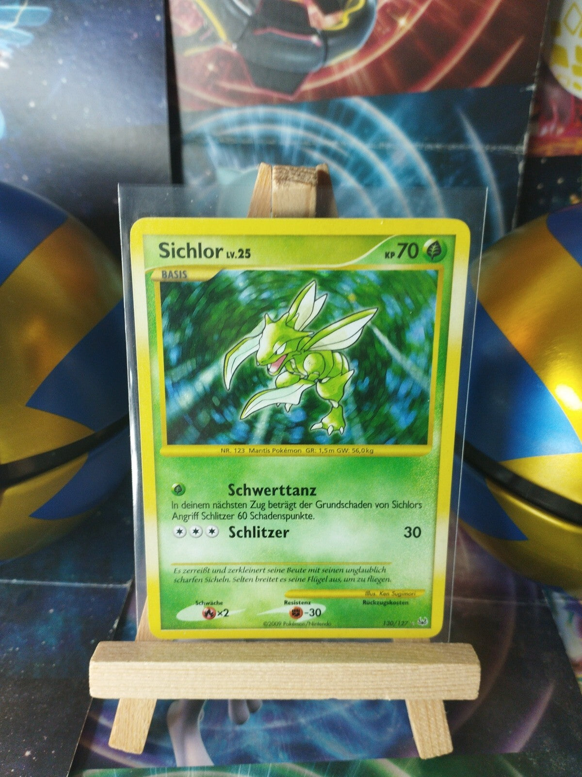 Pokémon Karte Sichlor Lv. 25 Scyther Lv. 25 130/127 Platin Base Platinum PSA