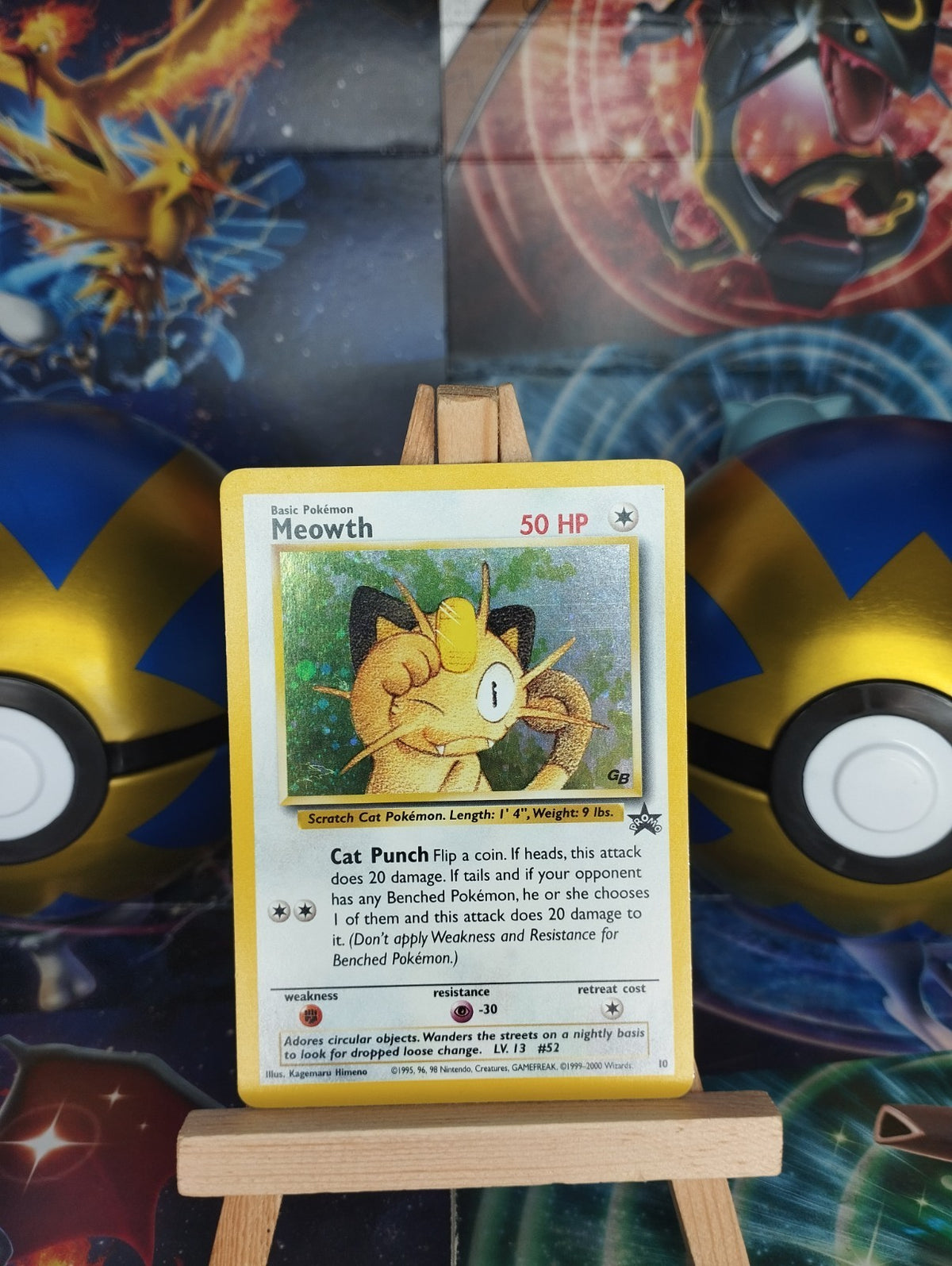 Pokémon Karte Mauzi (WP 10) EN Meowth GameBoy Promo Stamp WOTC Wizards PSA GD
