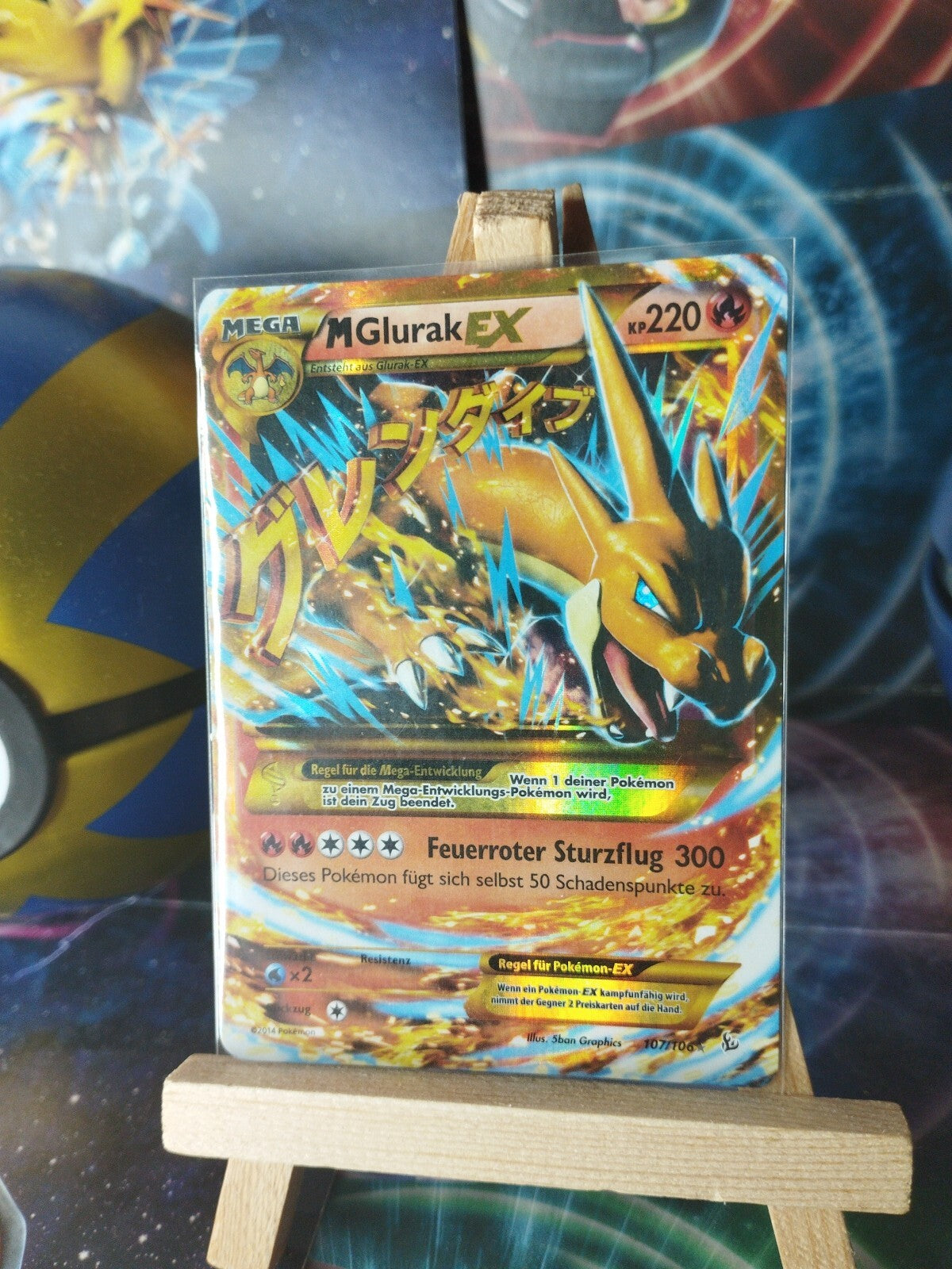 Pokémon Glurak EX 107/106 XY Flammenmeer DE PSA EX Charizard Secret Rare RAR