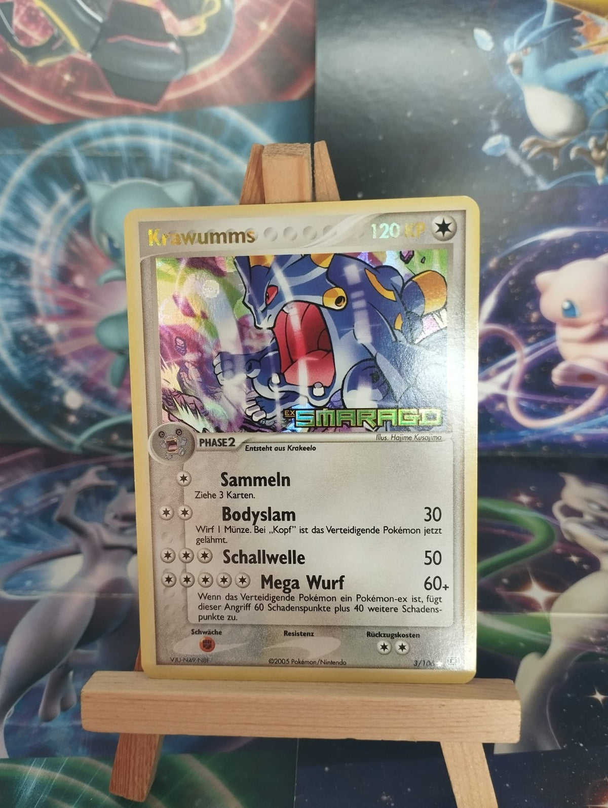 Pokémon Krawumms 3/106 Reverse Stamp ex Smaragd Emerald Exploud DE PSA EX NM-