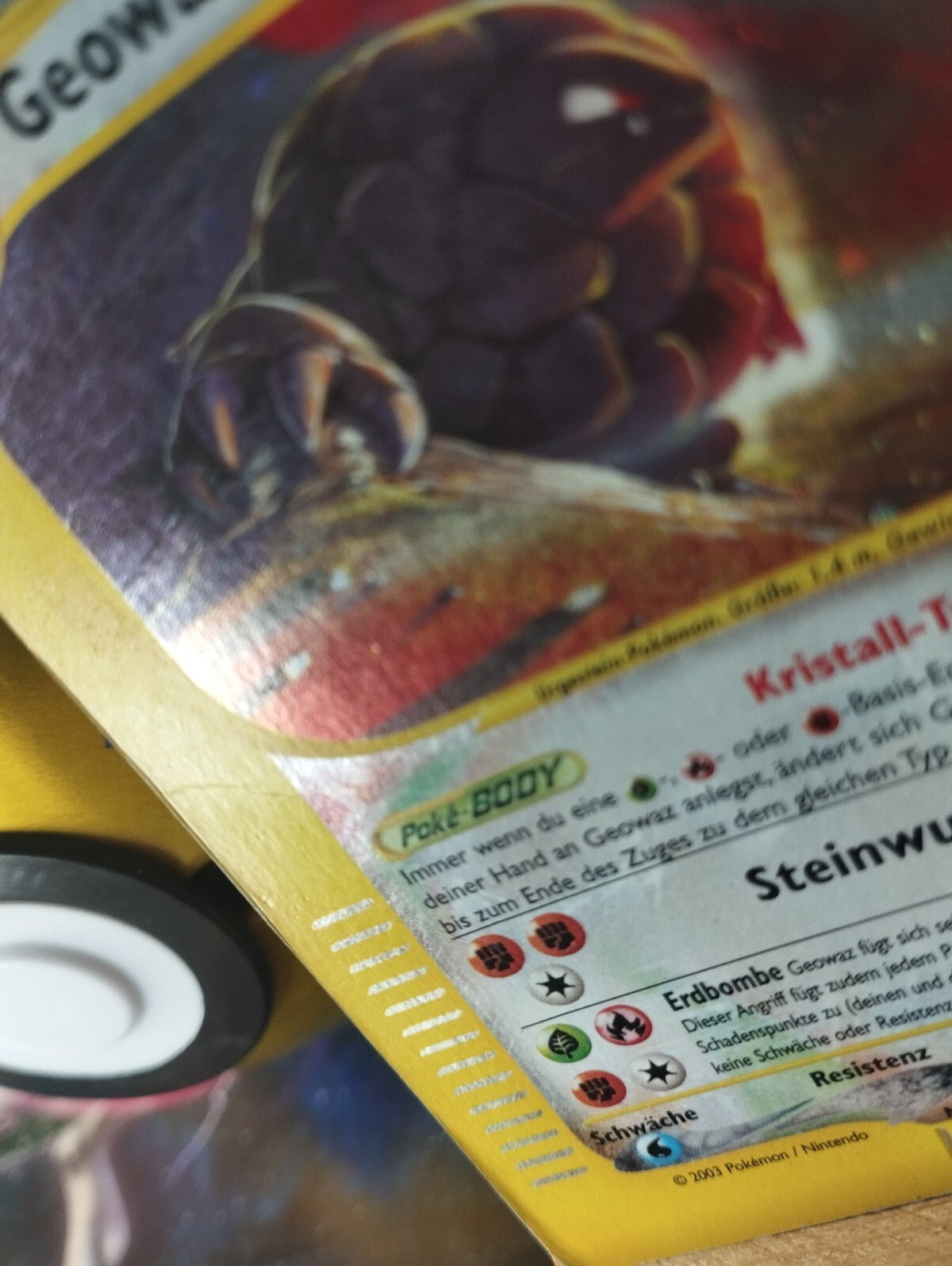 Pokémon Karte Geowaz 148/144 Kristall Holo Skyridge Golem Crystal PSA WOTC DE