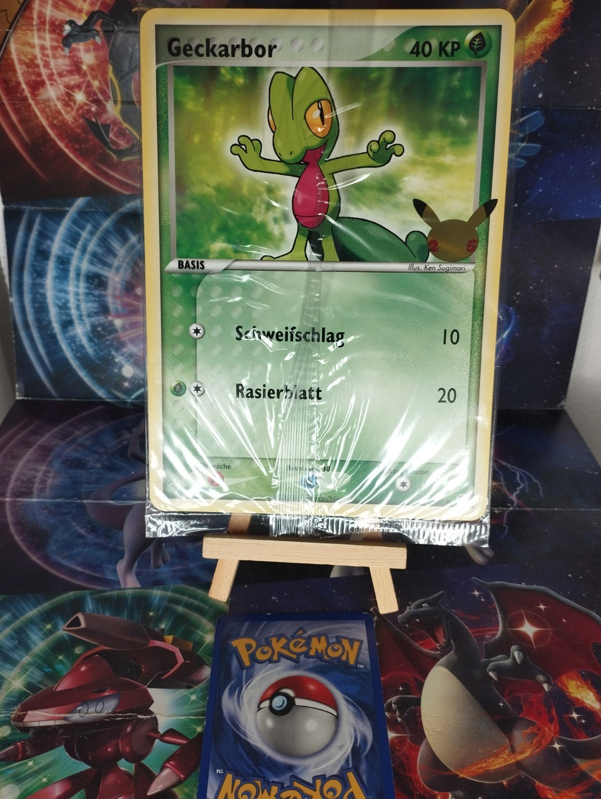 Pokémon Geckarbor Flemmli Hydropi Promo Jumbo Oversize XXL DE PSA 25th Sealed NM