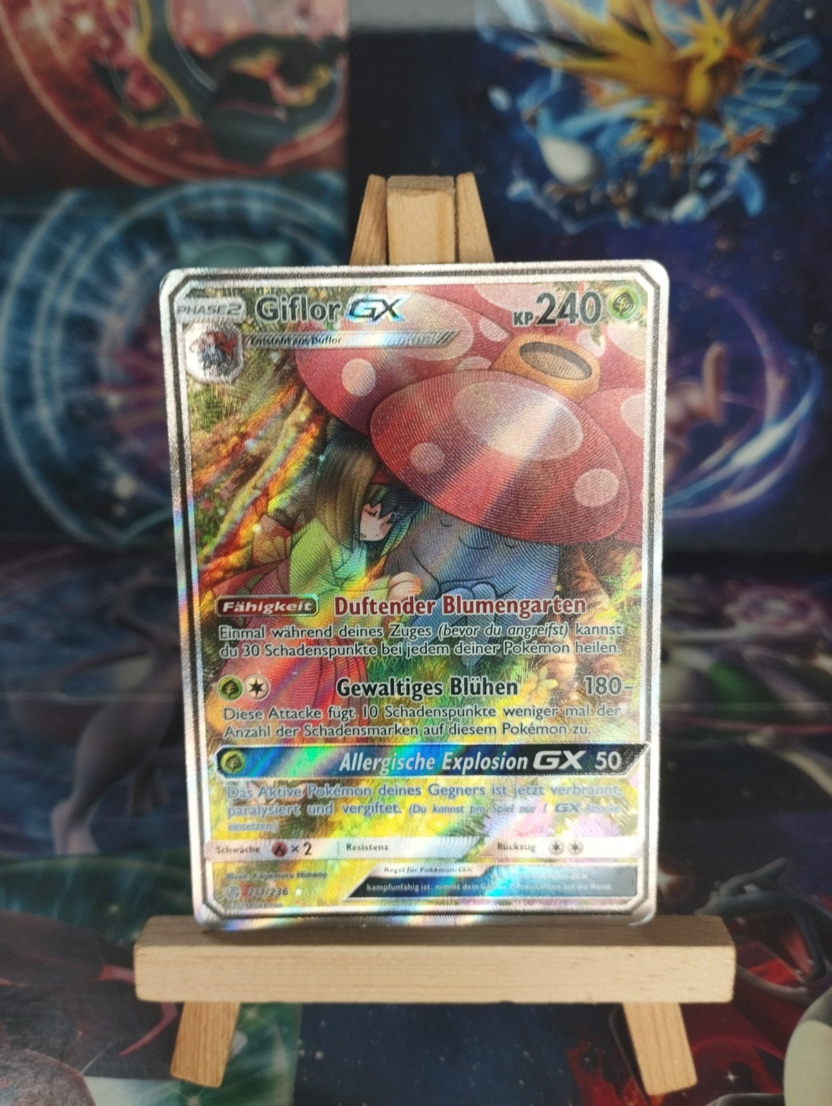 Pokémon Giflor GX Alt Art 211/236 Welten im Wandel DE PSA LP Vileplume