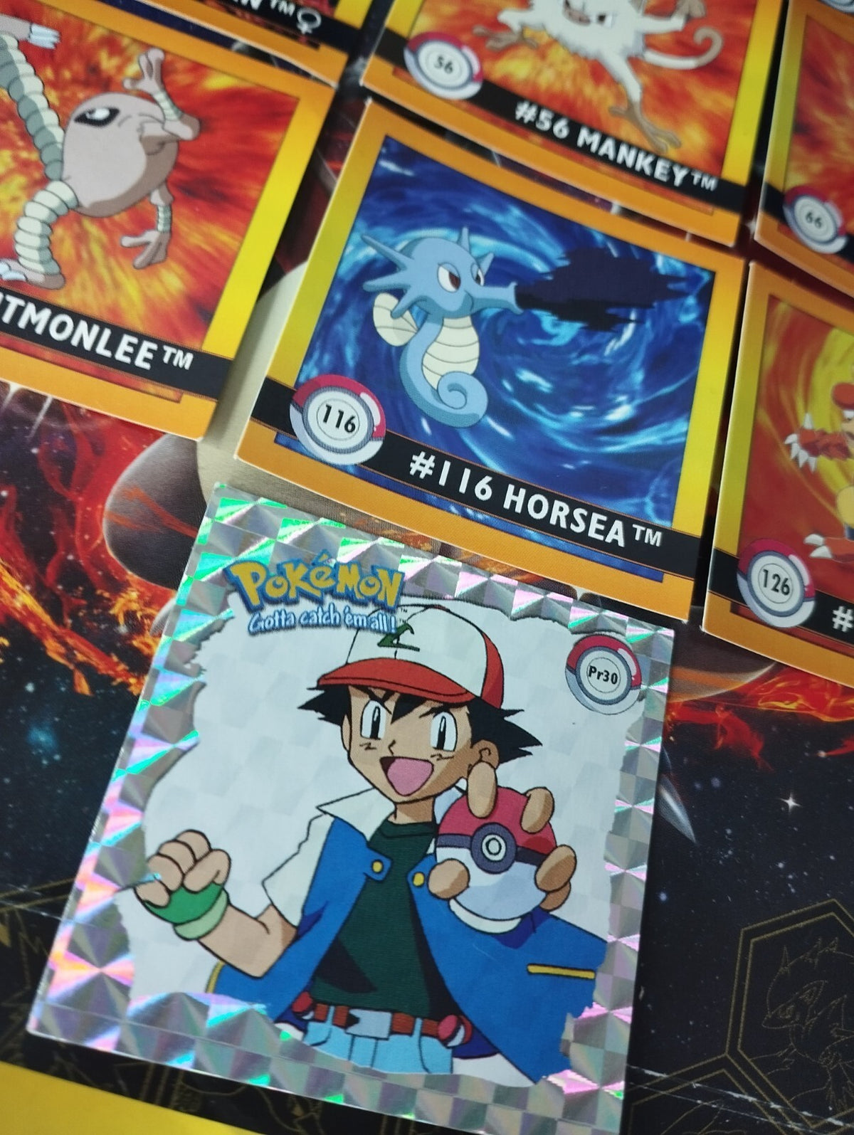 Pokémon Sticker Sammlung Glurak Charizard Ash Holo Lot NM Top WOTC PSA