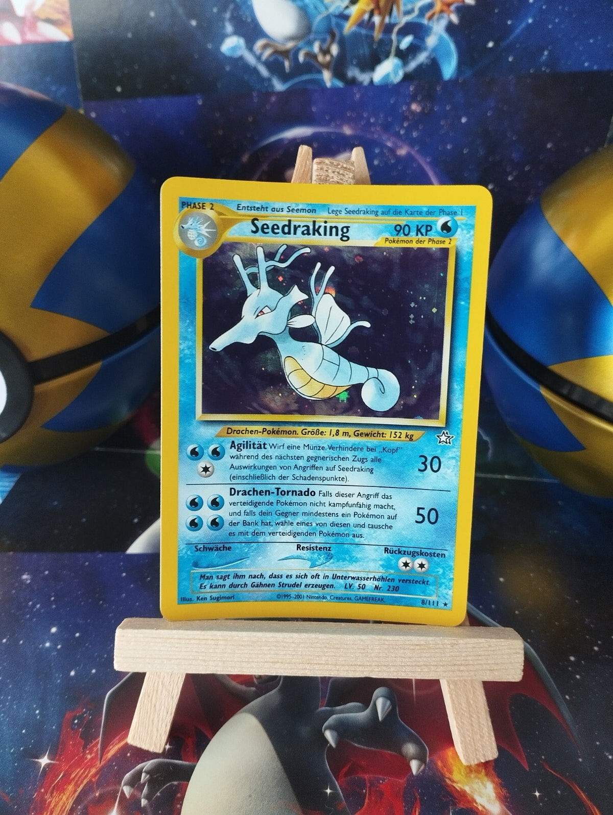 Pokémon Karte Seedraking 8/111 Holo Kingdra Neo Genesis WOTC PSA DE #3 EX