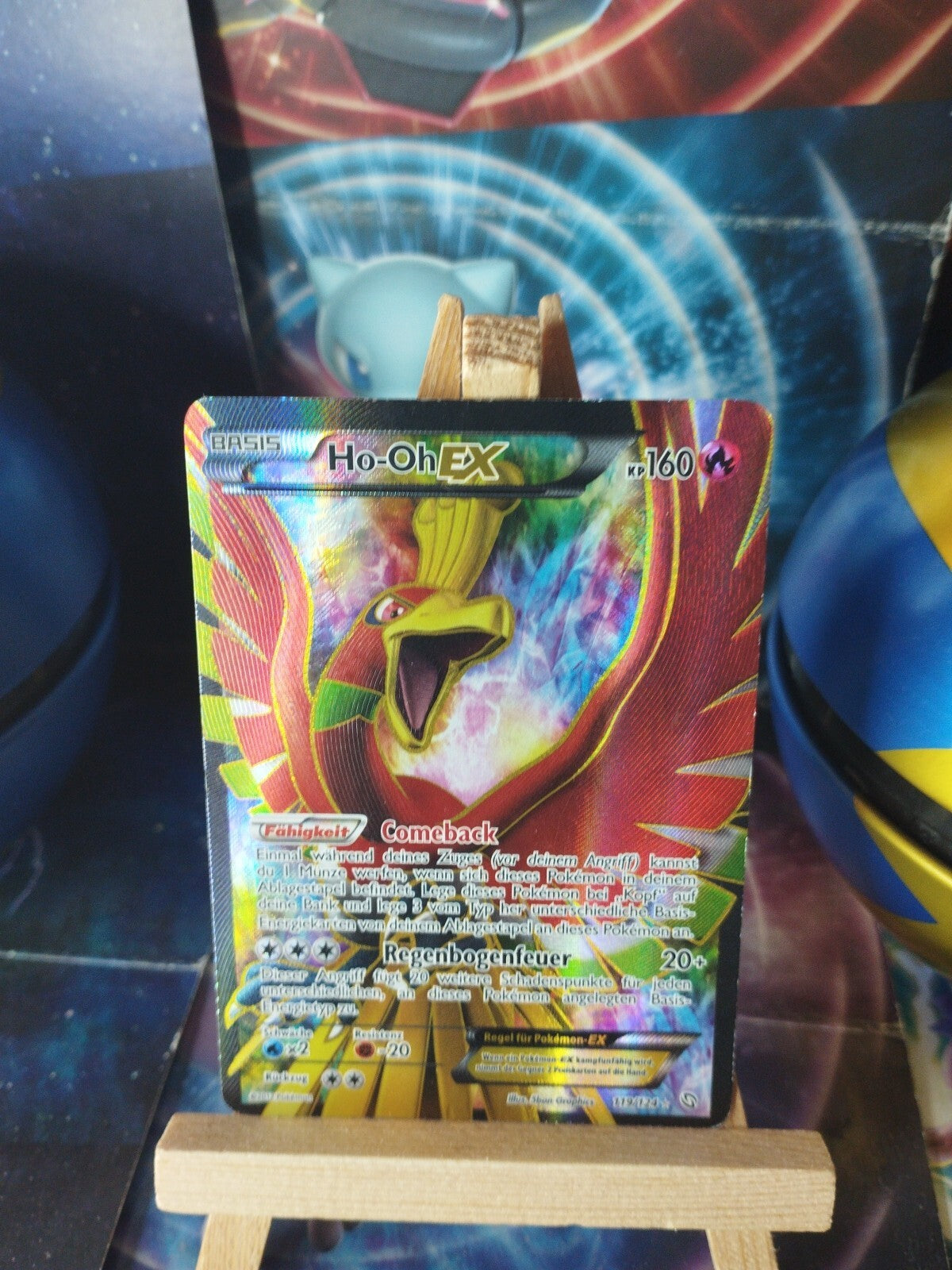 Pokémon Karte Ho-Oh EX 119/124 Hoheit der Drachen Dragons Exalted DE PSA LP