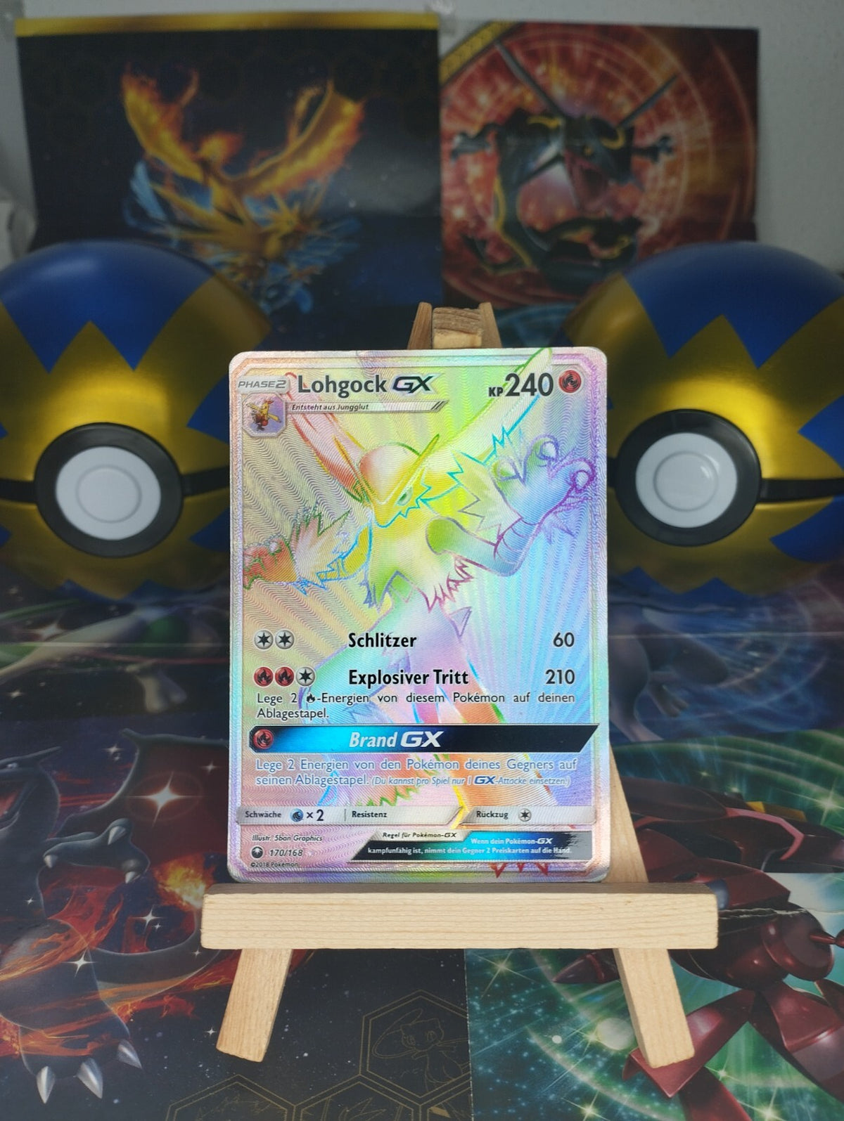 Pokémon Lohgock GX 170/168 Sturm am Firmament DE PSA PL Blaziken Rainbow