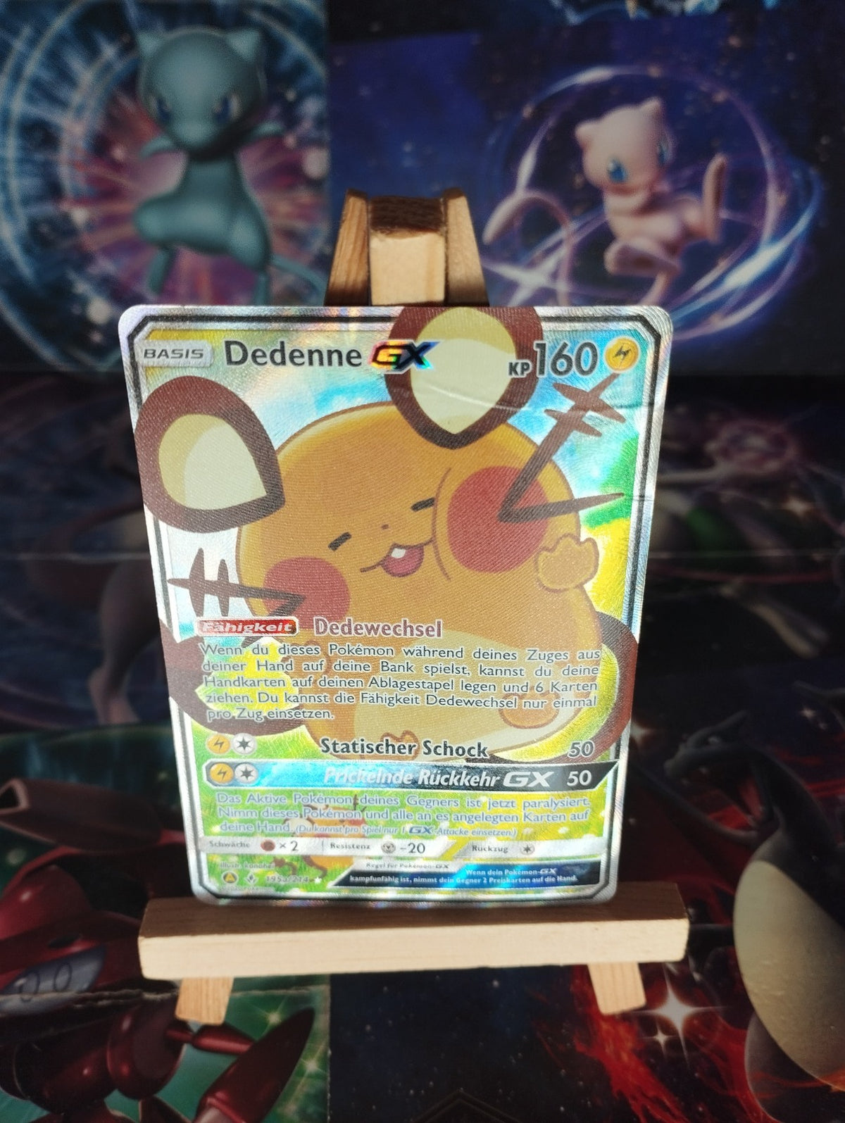 Pokémon Dedenne GX Alt Art 195a/214 DE PSA LP PL Bent Gebogen