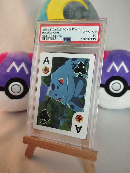 Bisasam (Bulbasaur) - Bicycle Playing Cards 1999 (EN) - Ace of Clubs - Non Holo - PSA 10